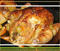 Gefülltes Huhn mit Rosmarin und Trauben | Rezept