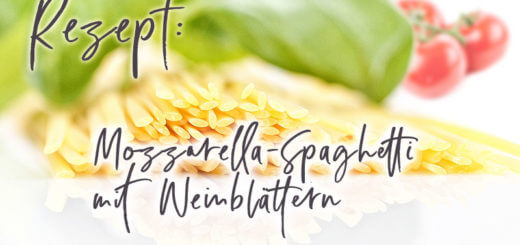 Mozzarella-Spaghetti mit Weinblättern | Rezept