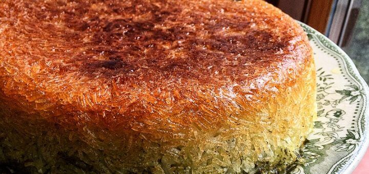 Tahchin esfenaj - Persischer Reiskuchen mit Spinat | Rezept