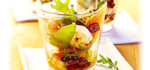 Papaya-Cranberry-Salat mit Krabben | Rezept