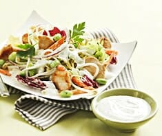 Fitness-Salat mit Putenstreifen und Sojasprossen