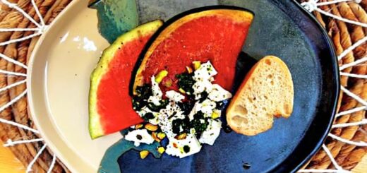 Gegrillte Wassermelone mit Feta & Minzpesto | Rezept