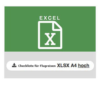 Checkliste für Flugreisen zum Ausdrucken EXCEL